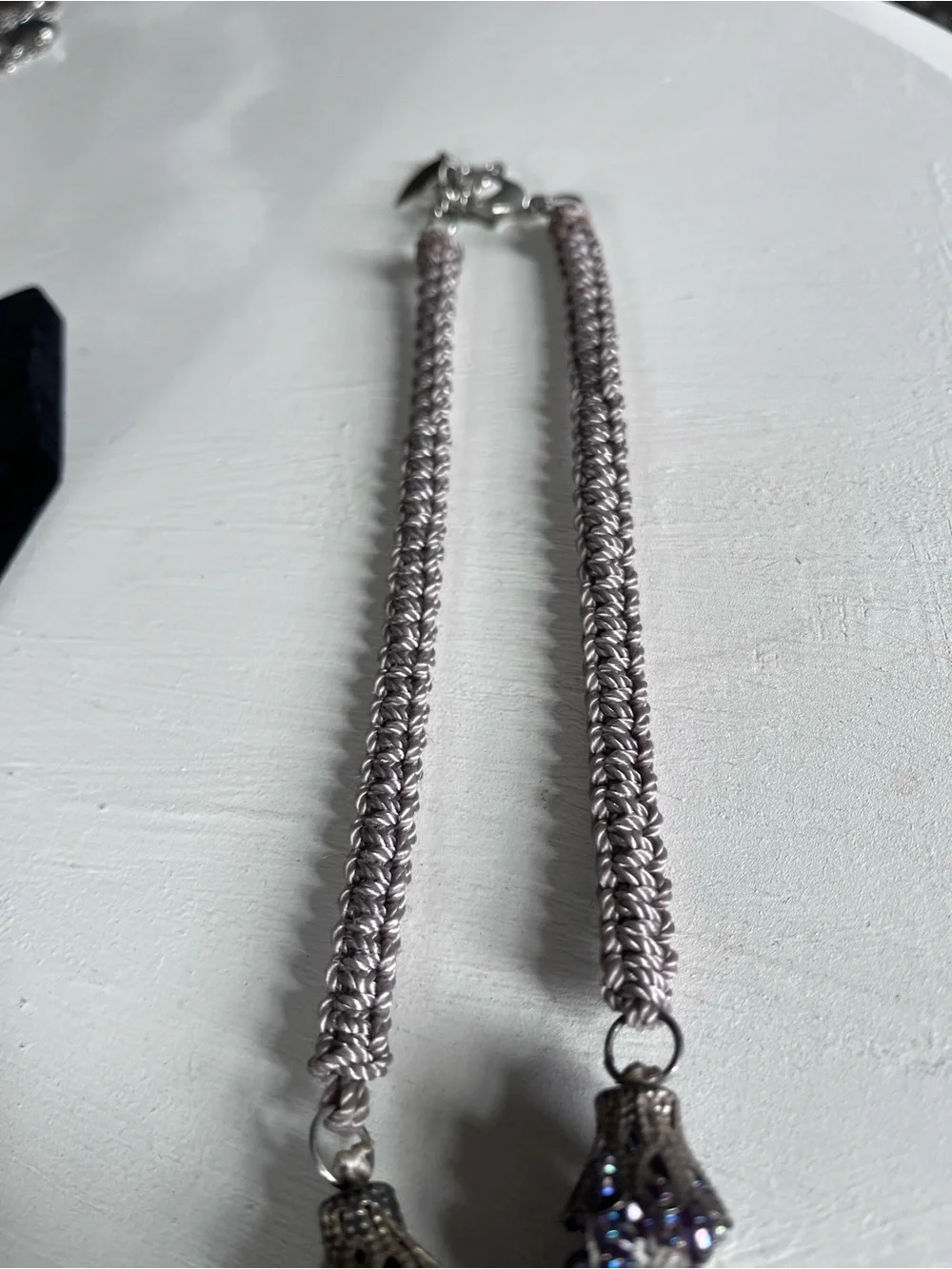 Coldwater Creek Multistranded Purple Bead and String Necklace